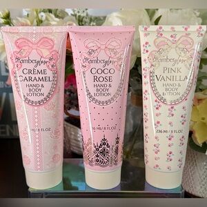 🆕🪷 AMBER GLOW LIMITED EDITION 3-PIECE HAND & BODY LOTION COLLECTION. NEW!